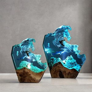 3D Ocean Wave Mold, Resin Lamp Mold, Silicone Resin Mold, Resin Beach Art